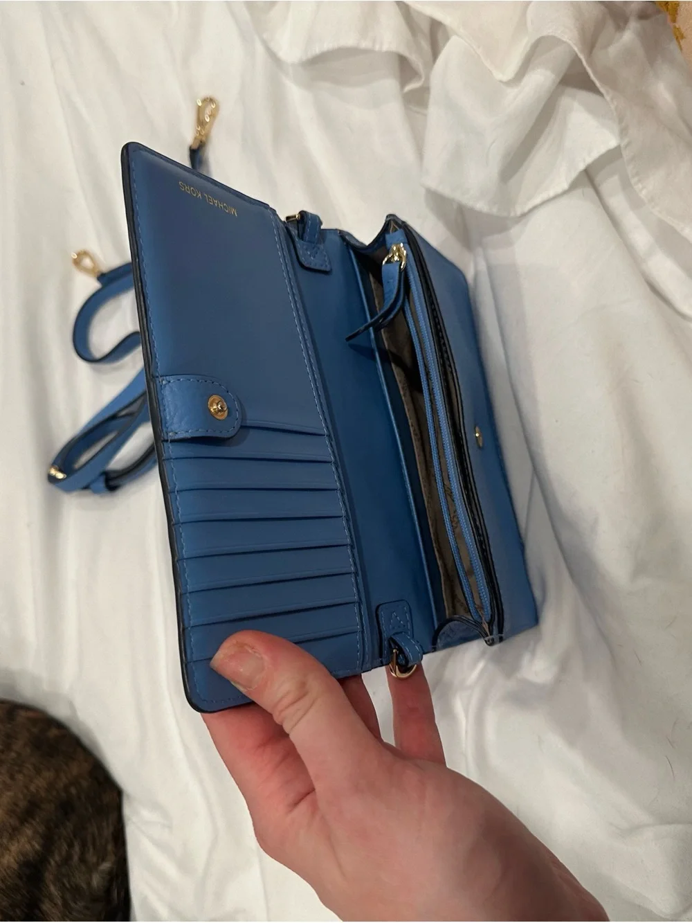 Michael Kors Bright Blue Pebbled Leather Continental Wallet NWOT